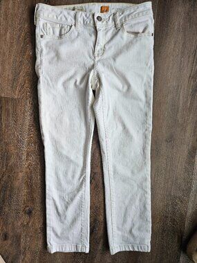 Anthropologie Pilcro white cream denim straight leg women's pants sz 27 low rise